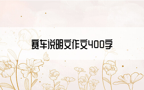 赛车说明文作文400字